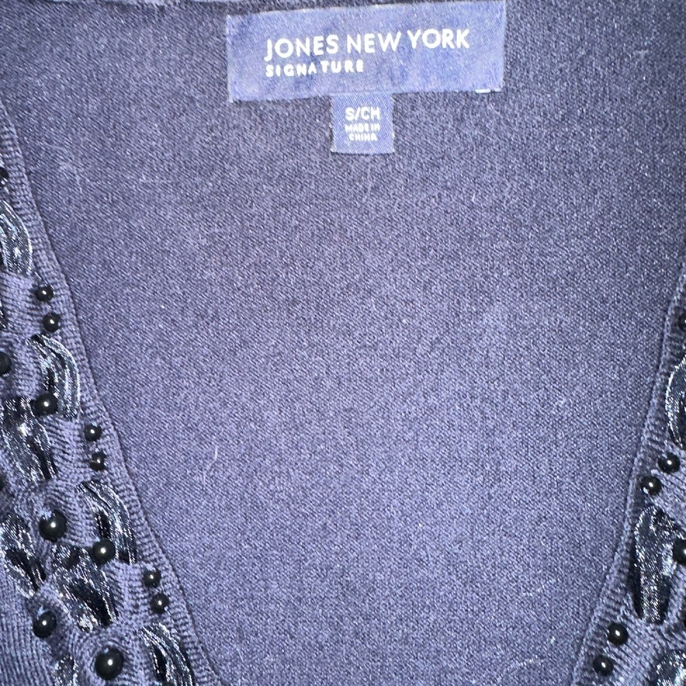 ✨ Jones New York Signature Black Cardigan - Size Small✨New without tags - Picture 6 of 6